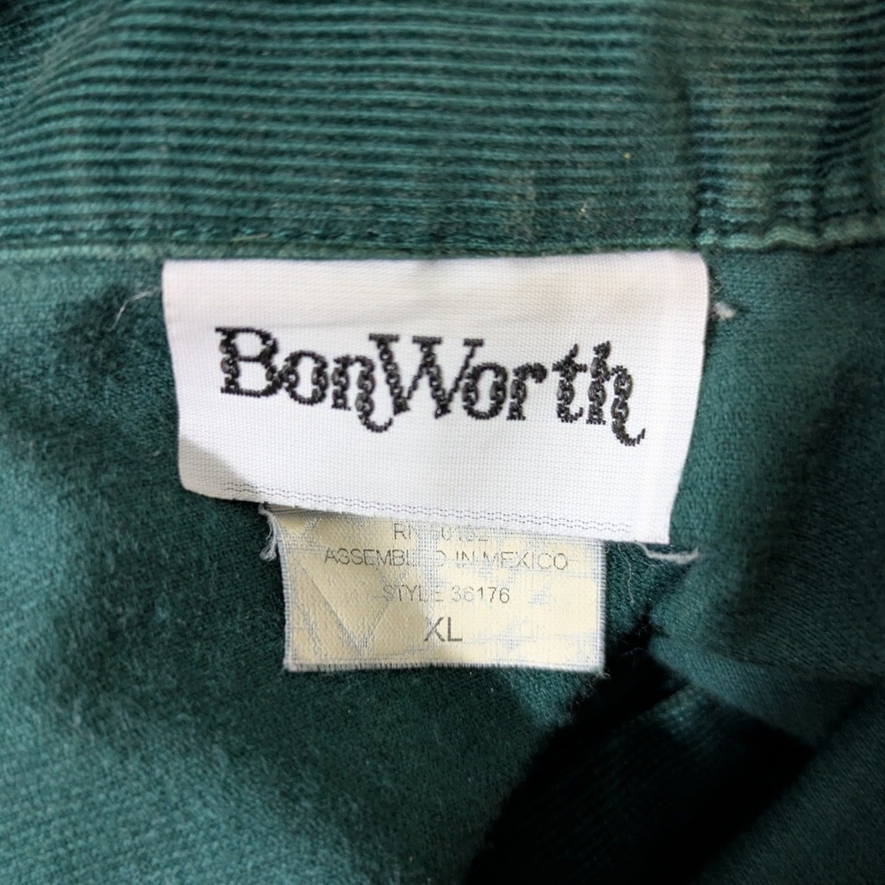Bonworth Womens Corduroy Long Sleeve Shirt Green Embroidered Cardinals Size XL - Picture 6 of 8